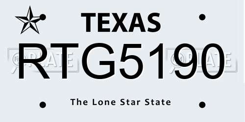 RTG5190 Texas License Plate