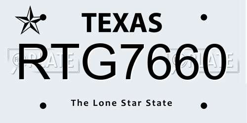 RTG7660 Texas License Plate