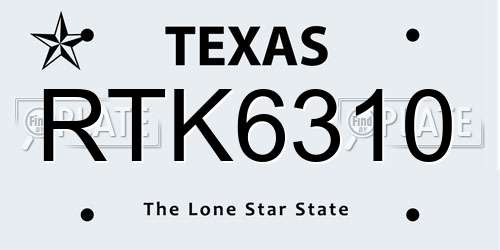RTK6310 Texas License Plate