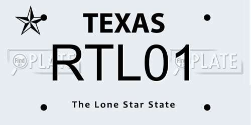 RTL01 Texas License Plate