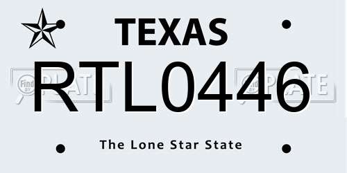 RTL0446 Texas License Plate