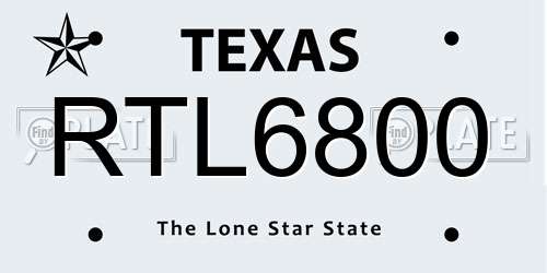 RTL6800 Texas License Plate