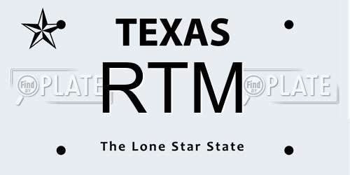 RTM Texas License Plate