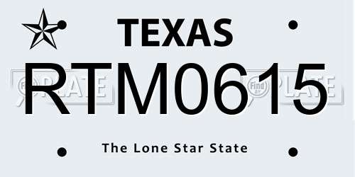 RTM0615 Texas License Plate