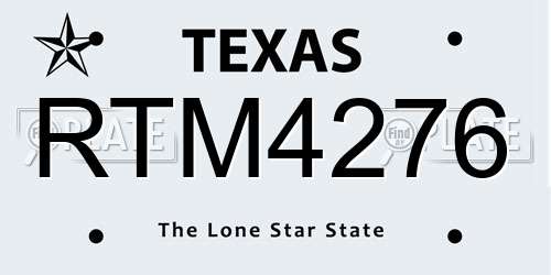 RTM4276 Texas License Plate