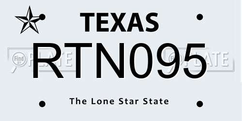 RTN095 Texas License Plate