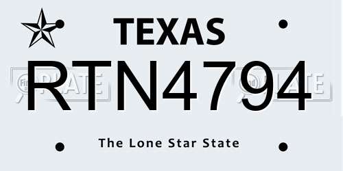 RTN4794 Texas License Plate