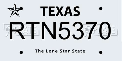 RTN5370 Texas License Plate
