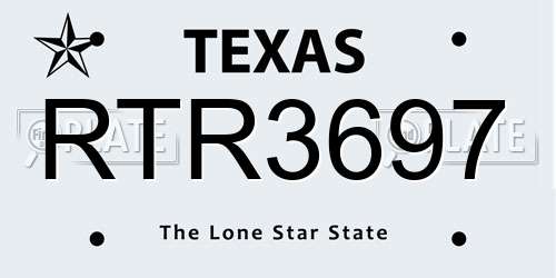 RTR3697 Texas License Plate