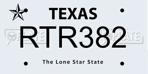 RTR382 Texas License Plate