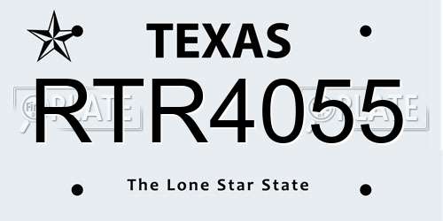 RTR4055 Texas License Plate