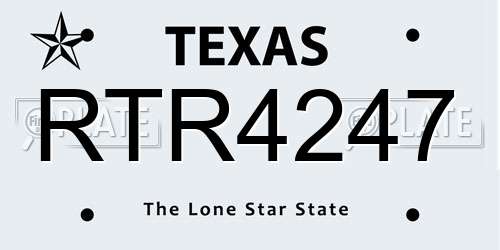 RTR4247 Texas License Plate