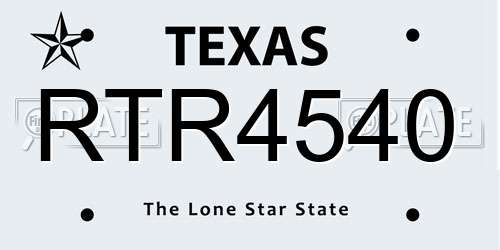RTR4540 Texas License Plate