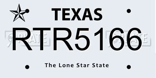 RTR5166 Texas License Plate