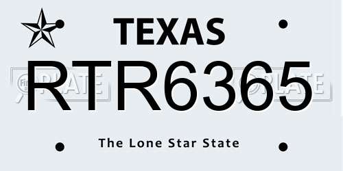RTR6365 Texas License Plate