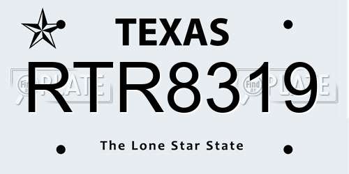 RTR8319 Texas License Plate