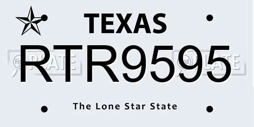 RTR9595 Texas License Plate