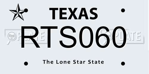 RTS060 Texas License Plate