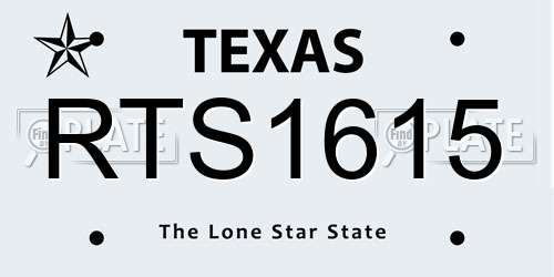 RTS1615 Texas License Plate