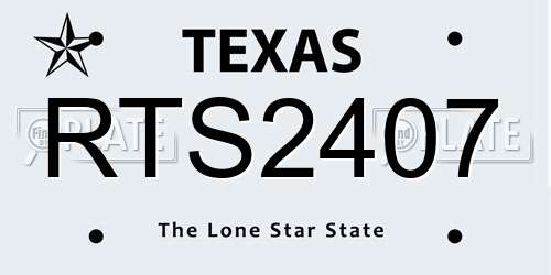 RTS2407 Texas License Plate