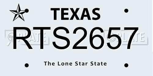 RTS2657 Texas License Plate