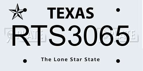 RTS3065 Texas License Plate