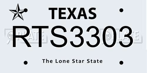 RTS3303 Texas License Plate