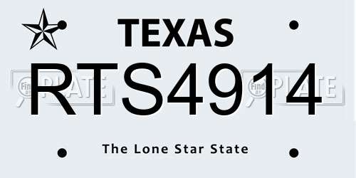 RTS4914 Texas License Plate