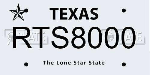 RTS8000 Texas License Plate