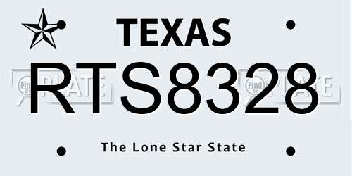 RTS8328 Texas License Plate