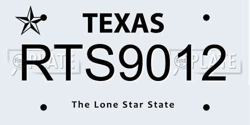RTS9012 Texas License Plate