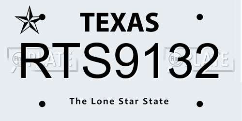 RTS9132 Texas License Plate