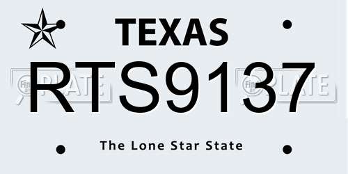 RTS9137 Texas License Plate