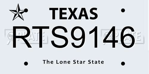 RTS9146 Texas License Plate