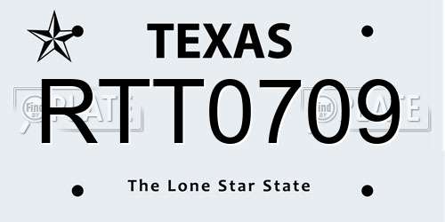RTT0709 Texas License Plate