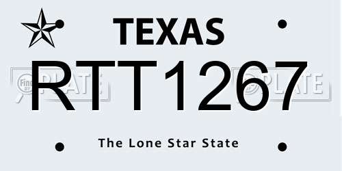 RTT1267 Texas License Plate
