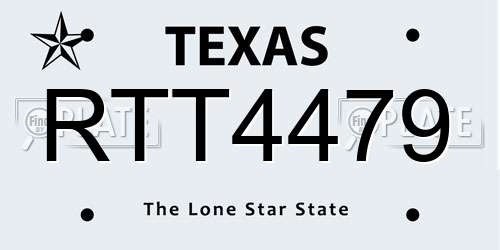RTT4479 Texas License Plate