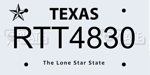 RTT4830 Texas License Plate
