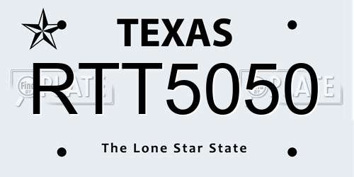 RTT5050 Texas License Plate