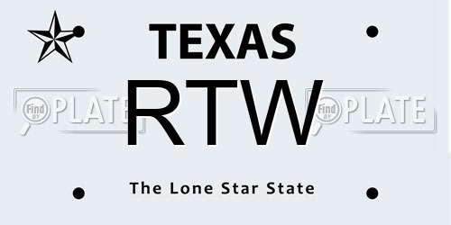 RTW Texas License Plate