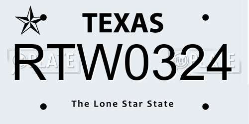 RTW0324 Texas License Plate
