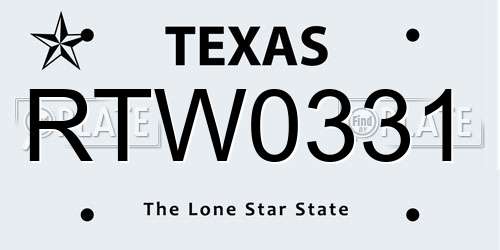 RTW0331 Texas License Plate