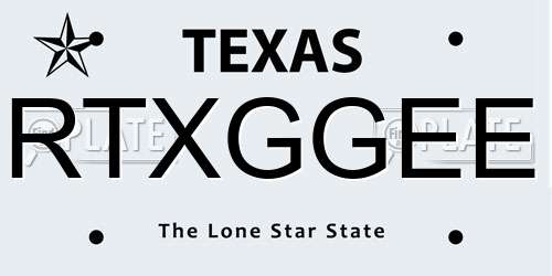 RTXGGEE Texas License Plate