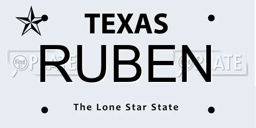 RUBEN Texas License Plate