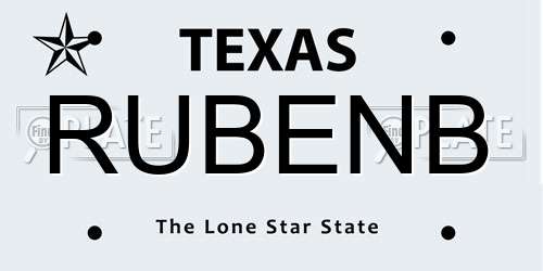 RUBENB Texas License Plate