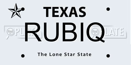 RUBIQ Texas License Plate