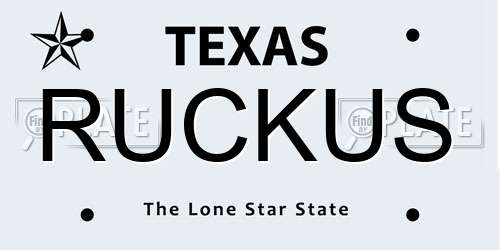 RUCKUS Texas License Plate
