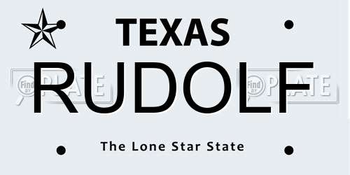 RUDOLF Texas License Plate