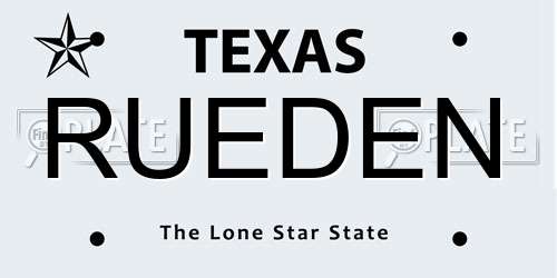 RUEDEN Texas License Plate
