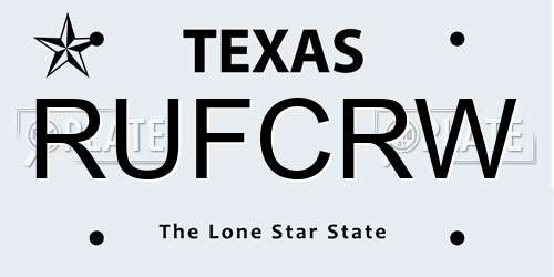 RUFCRW Texas License Plate